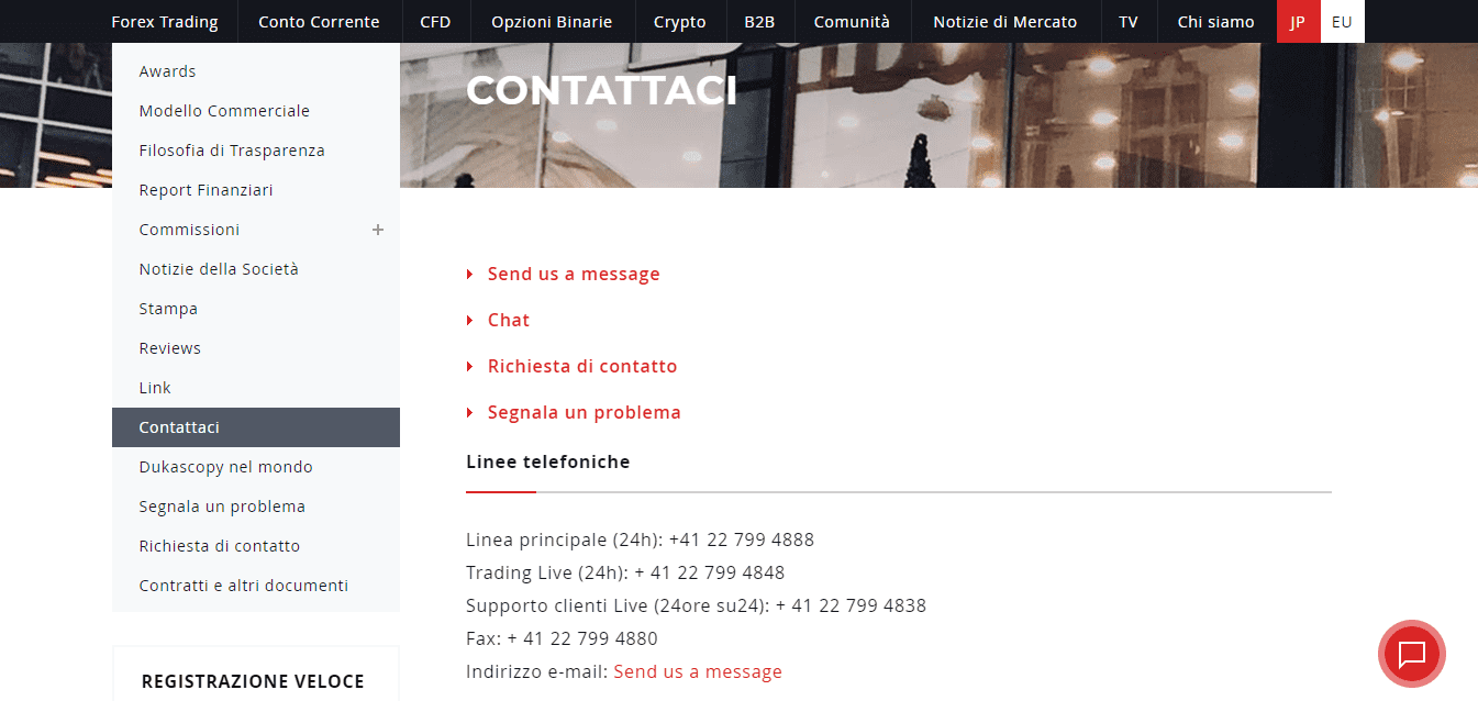 Recensione di Dukascopy - Assistenza clienti